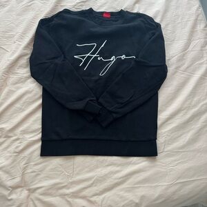 HUGO Black Crewneck Sweater for Men